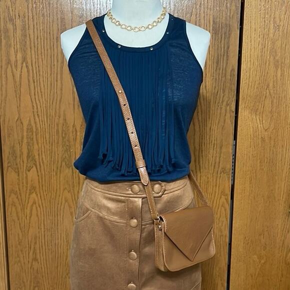 Jessica Simpson Navy Fringe Tank Top Size XS - Picture 2 of 6